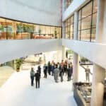 Afsluitende borrel na bezoek van minister Gouke Moes aan de Groninger Archieven.